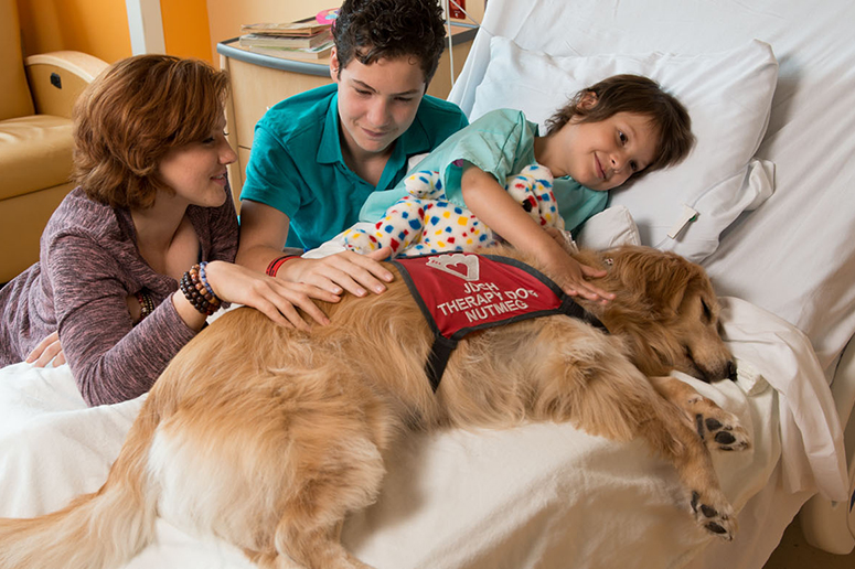 Patient with Therapy Dog